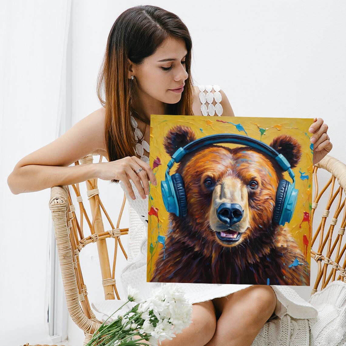Melodic Grizzly Bear Pop Art, Modern Decor Poster - Image 3
