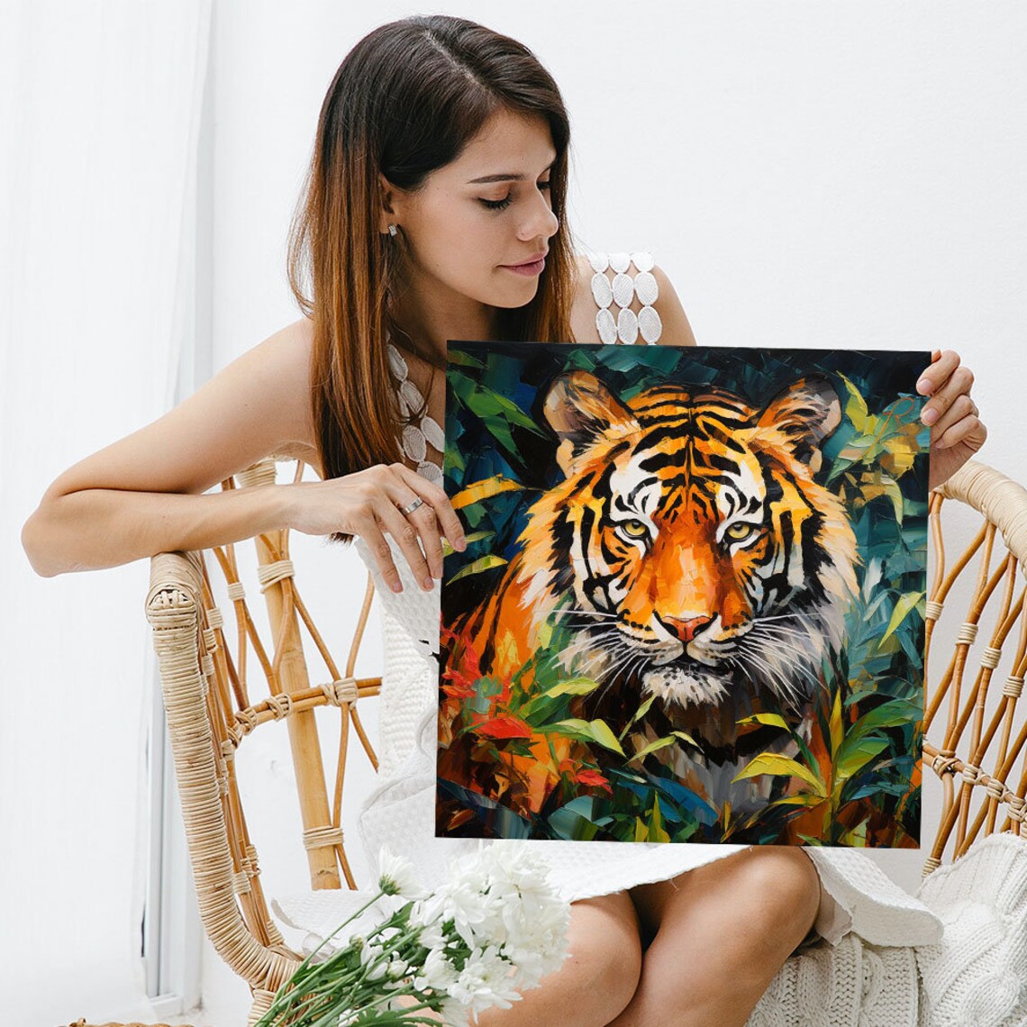 Bengal Tiger Contemporary Design Wall Art Print - Image 5