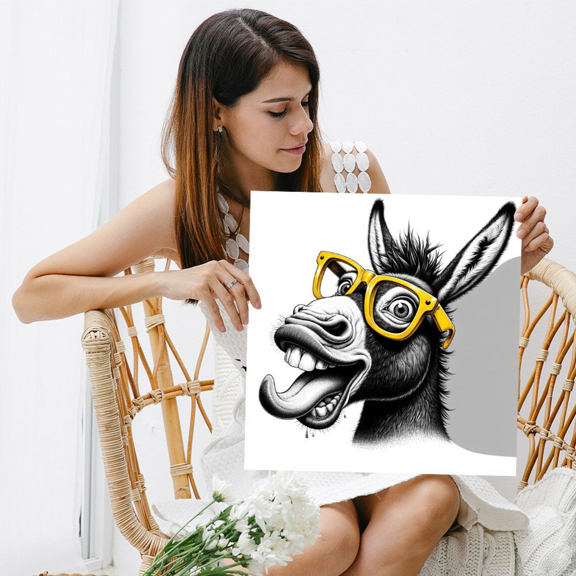 Funny Donkey Bathroom Art Print, Animal Wall Decor - Image 5