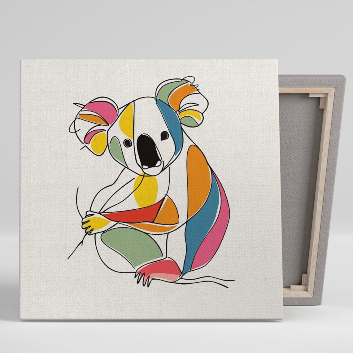 Colorful Koala Kaleidoscope Art Print, Abstract Animal Decor
