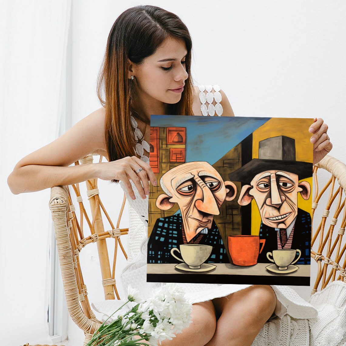 Abstract Coffee Art Print, Modern Living Room Decor - Image 3