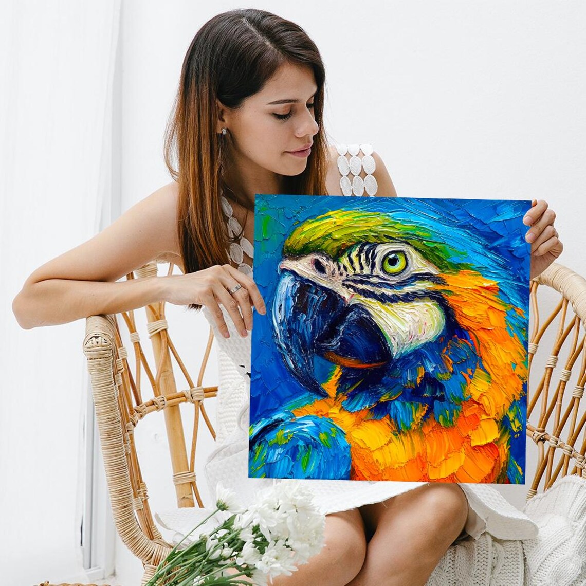 Macaw Mosaic Contemporary Wall Art Print for Living Room - Image 3