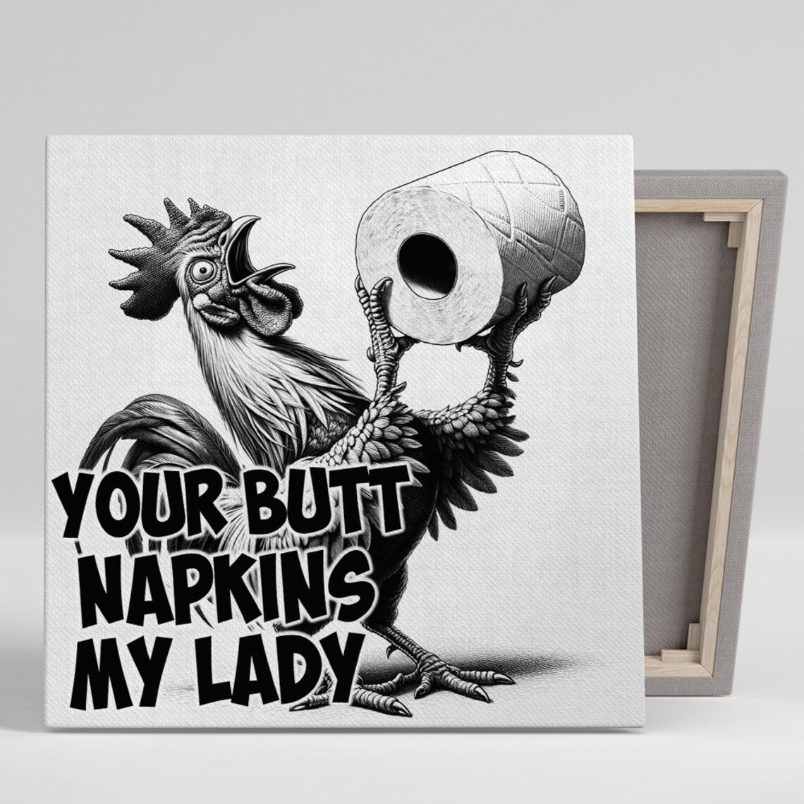 Rooster Bathroom Humor, Farmhouse Wall Art Print