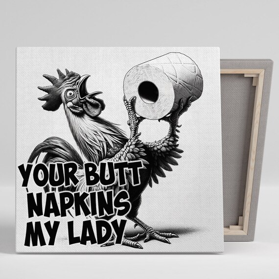 Rooster Bathroom Humor, Farmhouse Wall Art Print