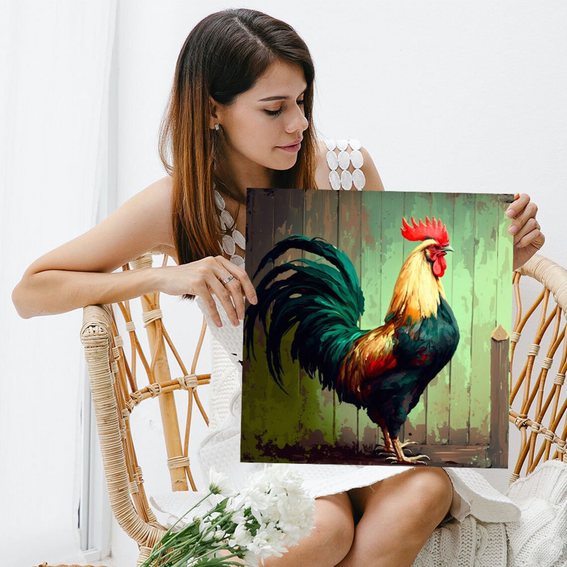 Rooster Farmhouse Wall Art Print, Farm Kitchen Decor - Image 3