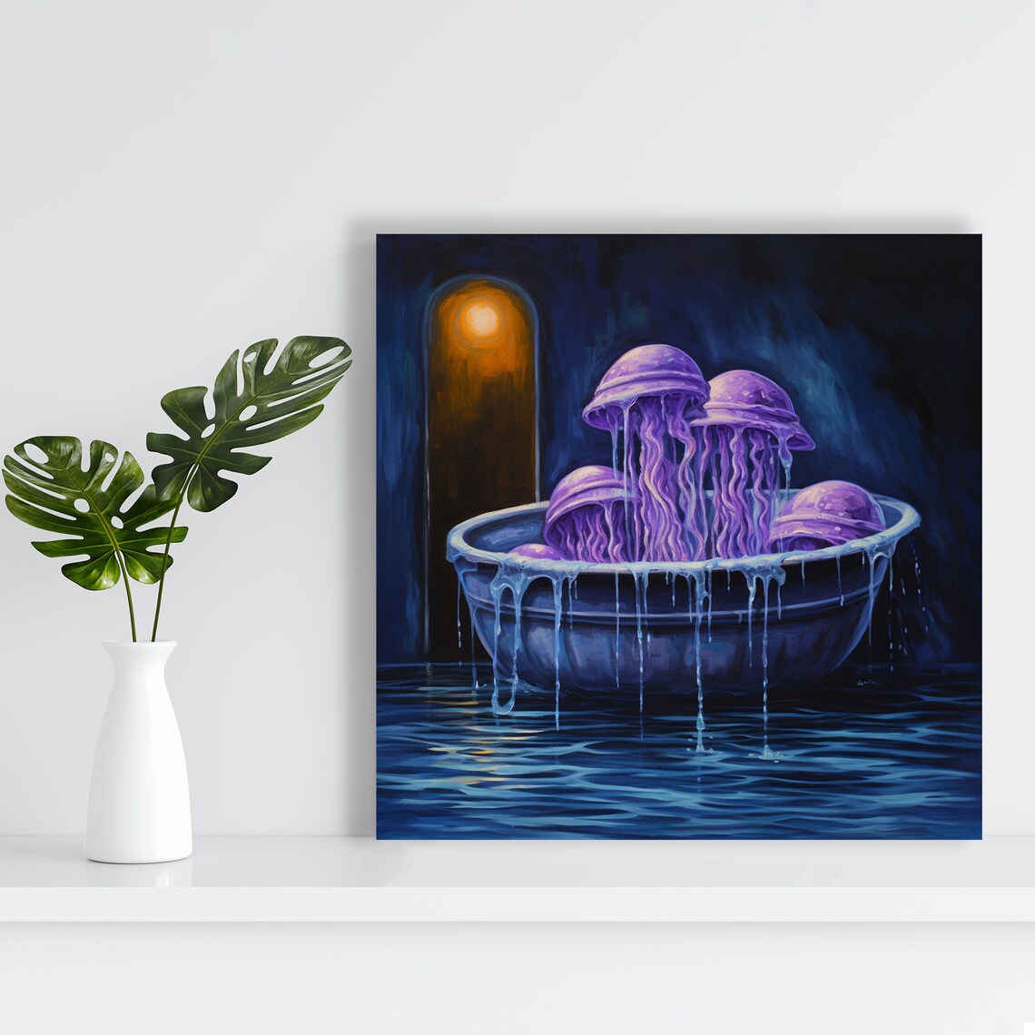 Jelly Fish In Bathtub, Bathroom Wall Art Print - Image 3
