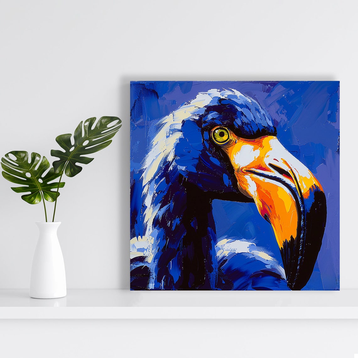Electric Blue Toucan Head Portrait Vivid Painterly Bird Art Poster - Image 2