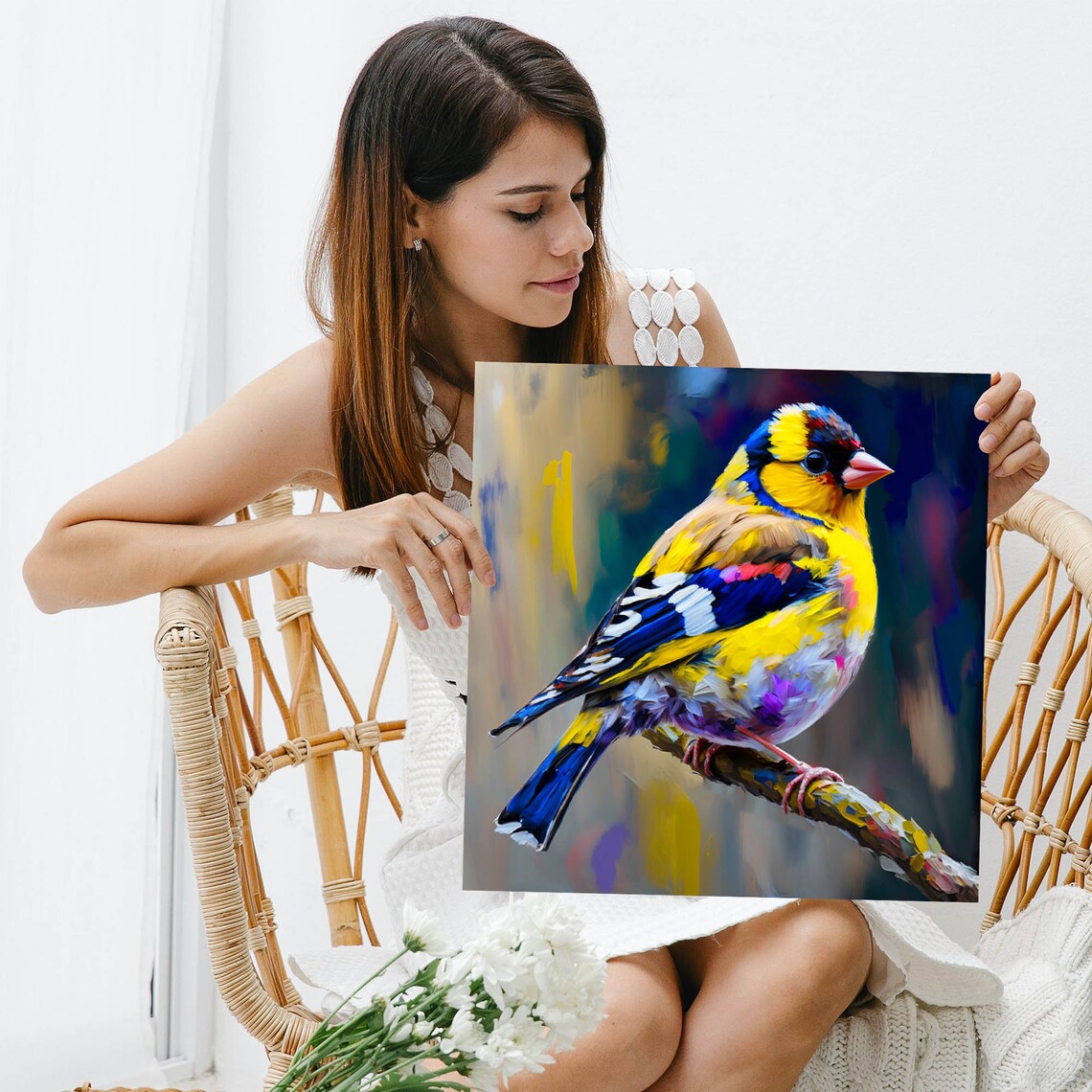 Yellow Finch Bird Art Print, Wildlife Wall Decor - Image 3