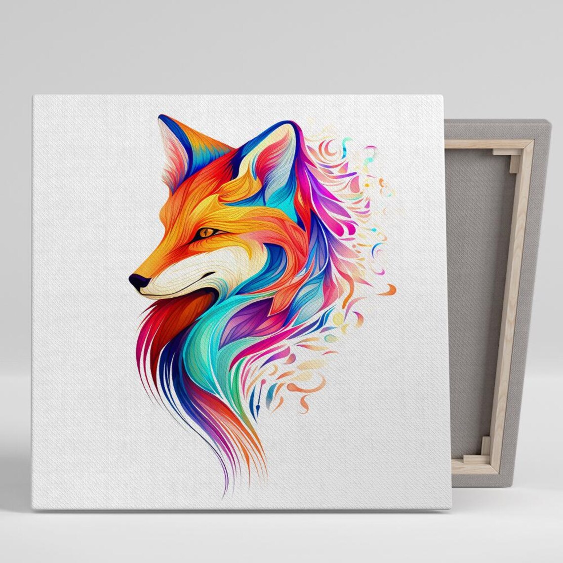 Fox Spirit Abstract Animal Art Print, Modern Decor