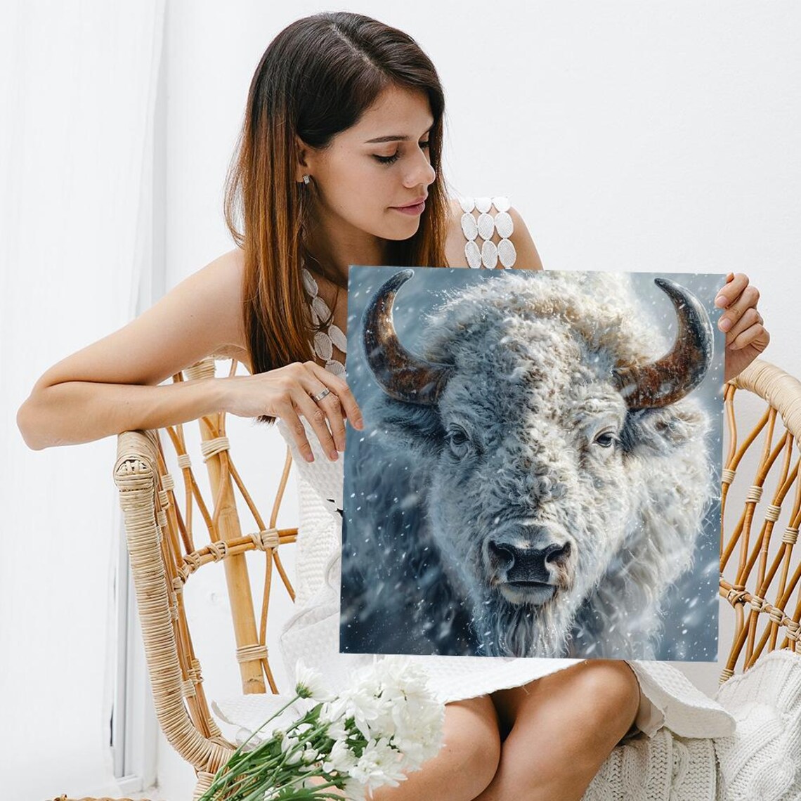 Bison Art Print, Rustic Modern Scandinavian Decor - Image 3