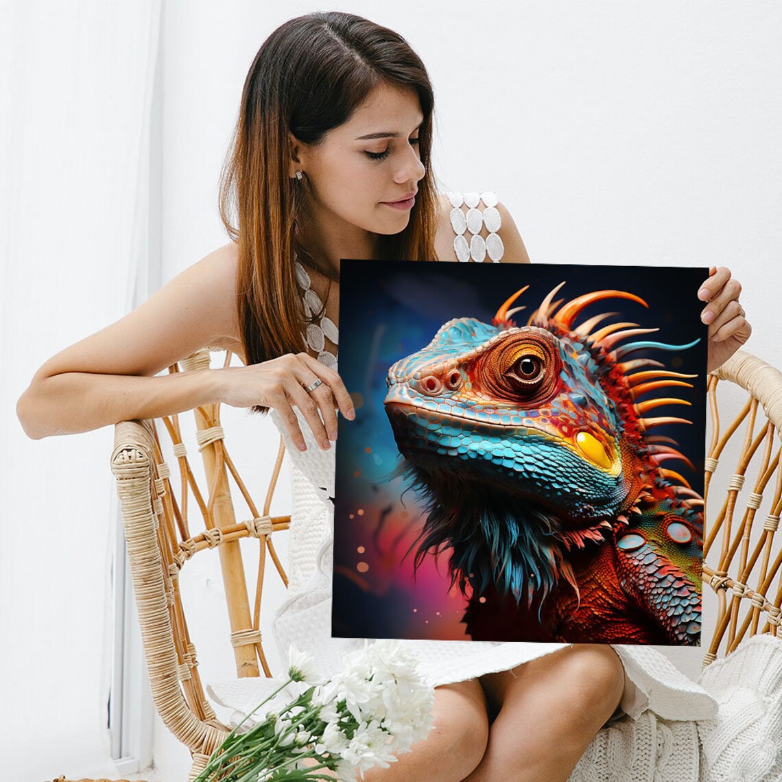 Vibrant Chameleon Art Print, Animal Wall Decor - Image 2