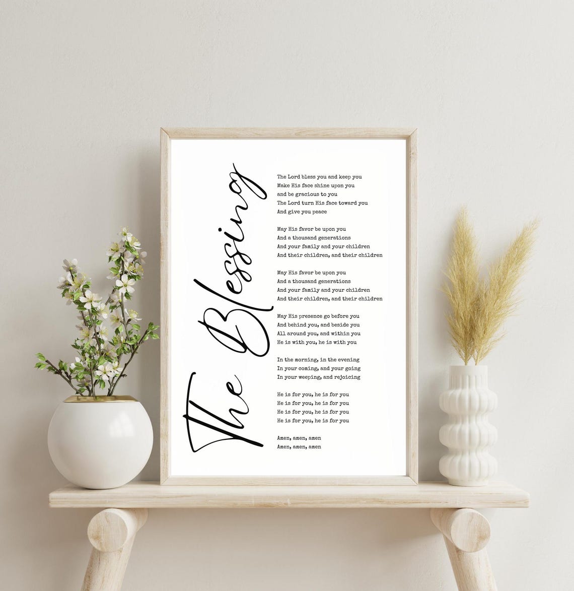The Blessing Worship Song Lyrics Script Modern Christian Art Poster