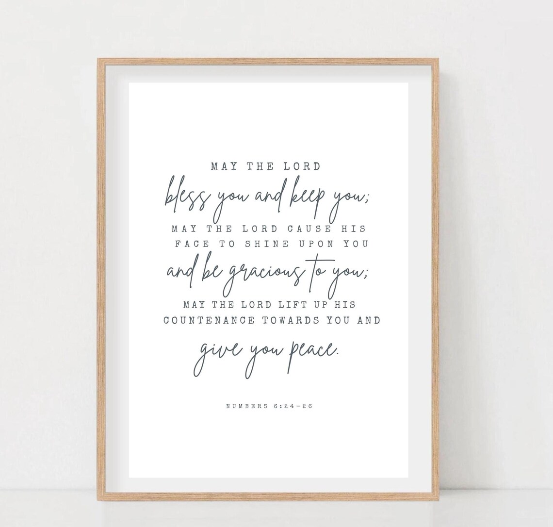 Numbers 6:24-26 Bible Verse Christian Art Print - Image 2