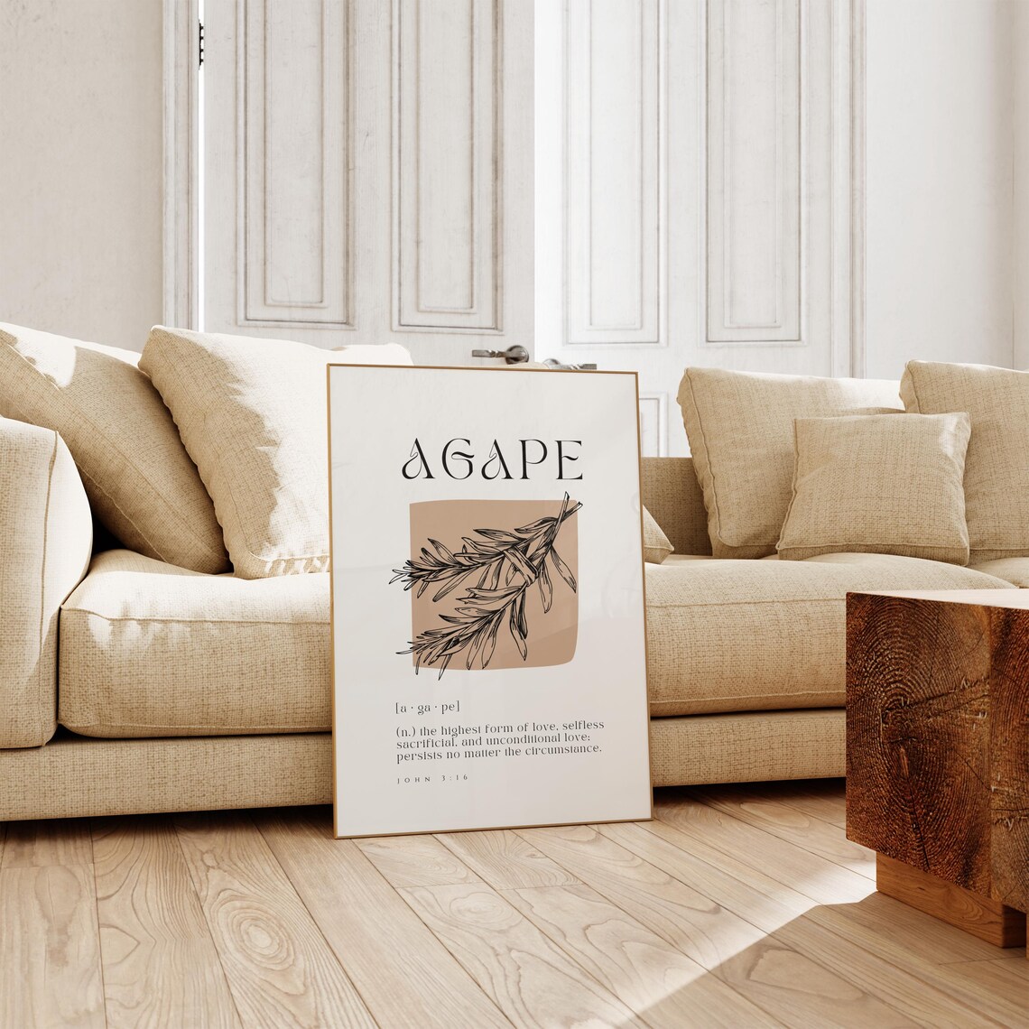 Agape Definition Christian Word Art, Minimalist Boho - Image 2