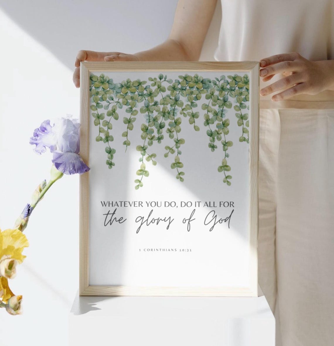 Whatever You Do Do It All For The Glory Of God Eucalyptus Print - Image 3