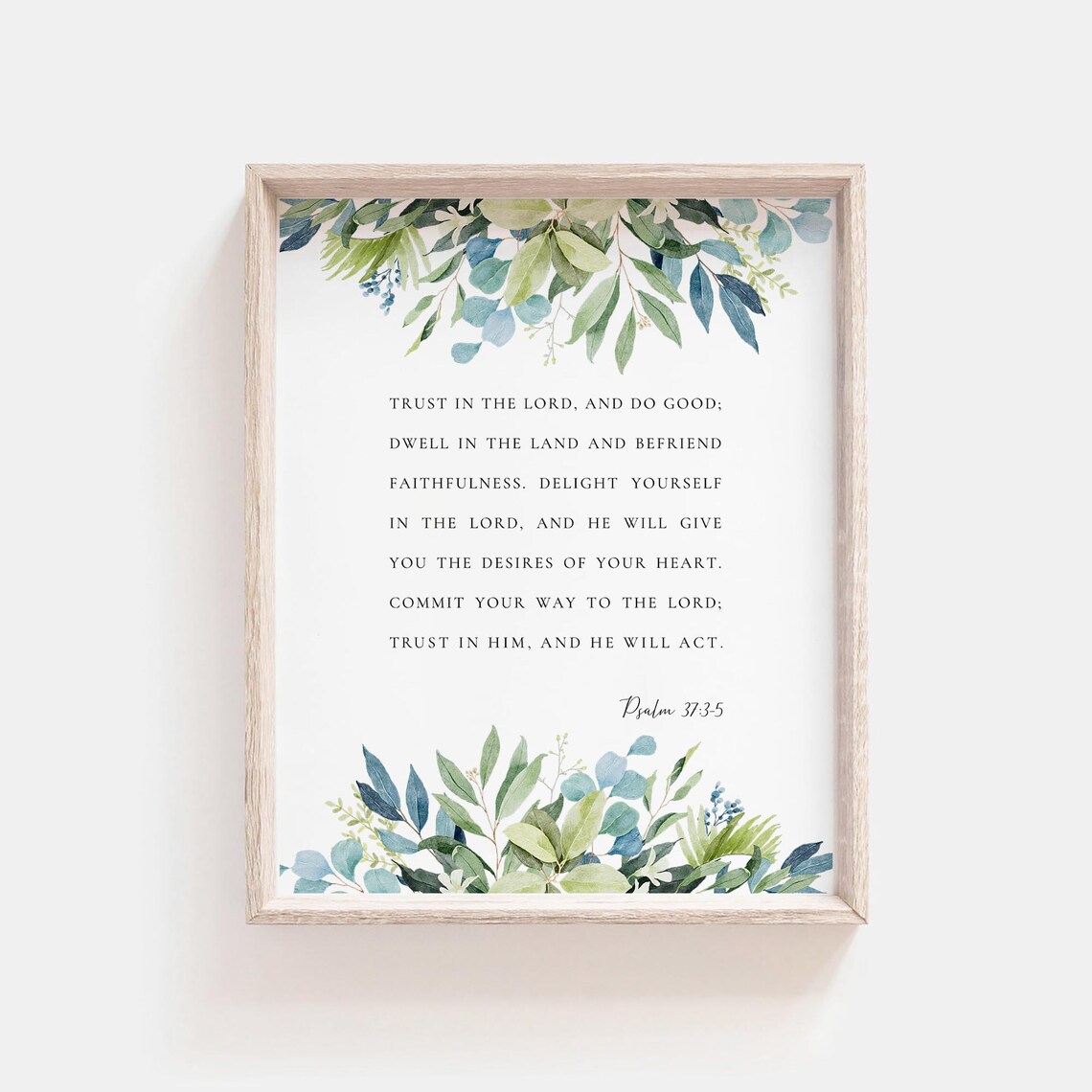 Psalm 373 5 Watercolor Botanical Scripture Sign - Image 2