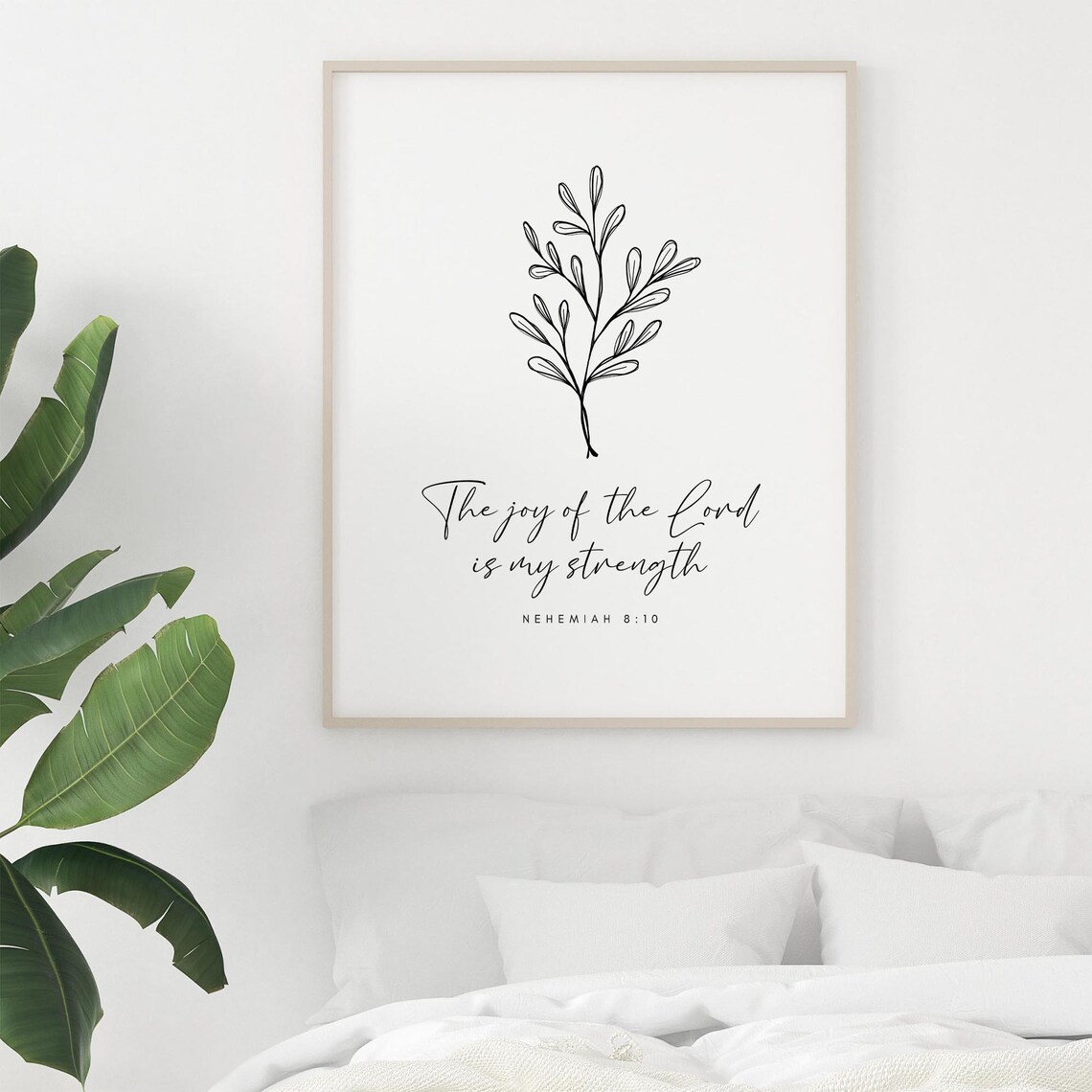 The Joy of the Lord Is My Strength Nehemiah 8:10 Botanical Poster - Image 2