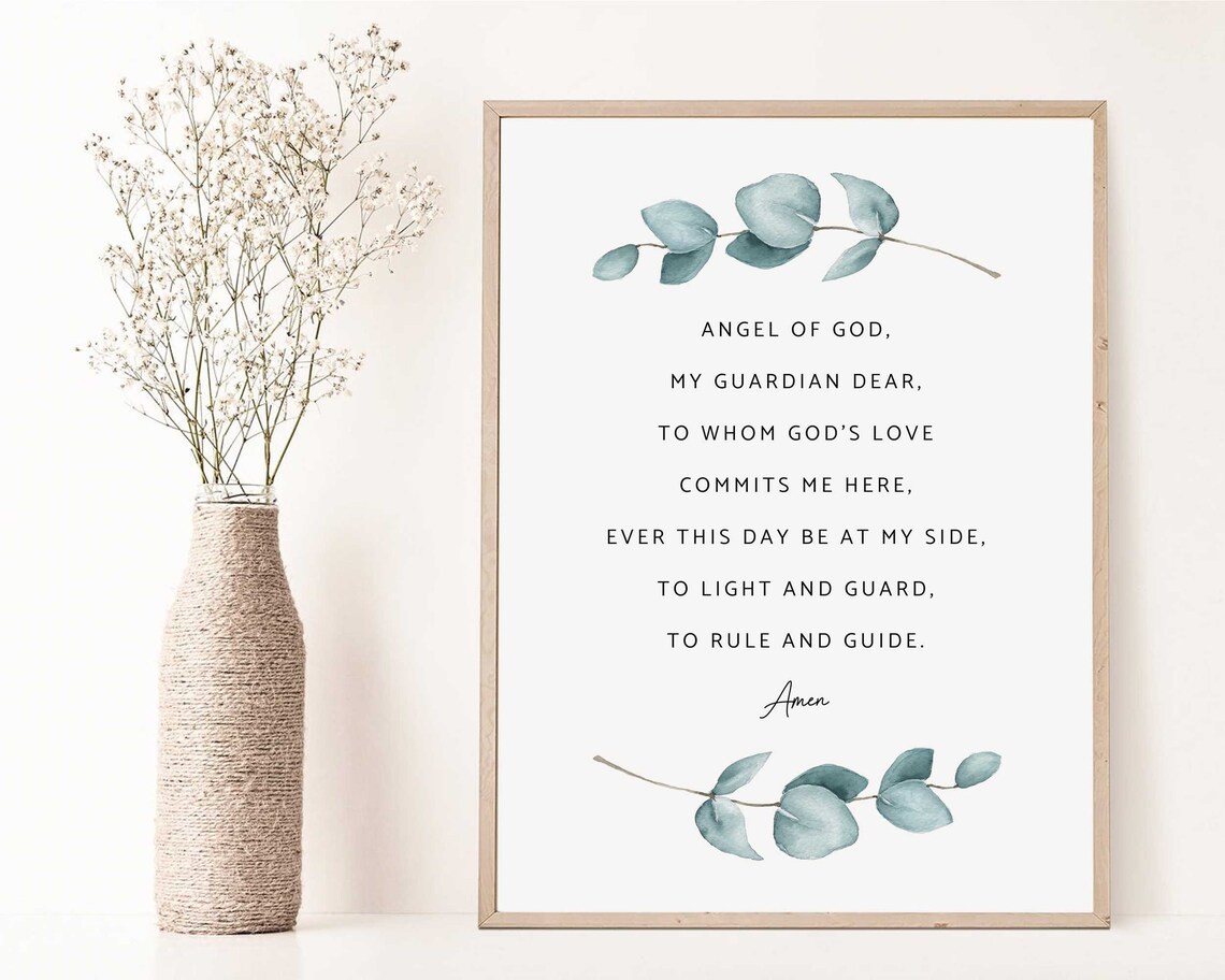 Angel Of God My Guardian Dear Prayer Art Print - Image 2