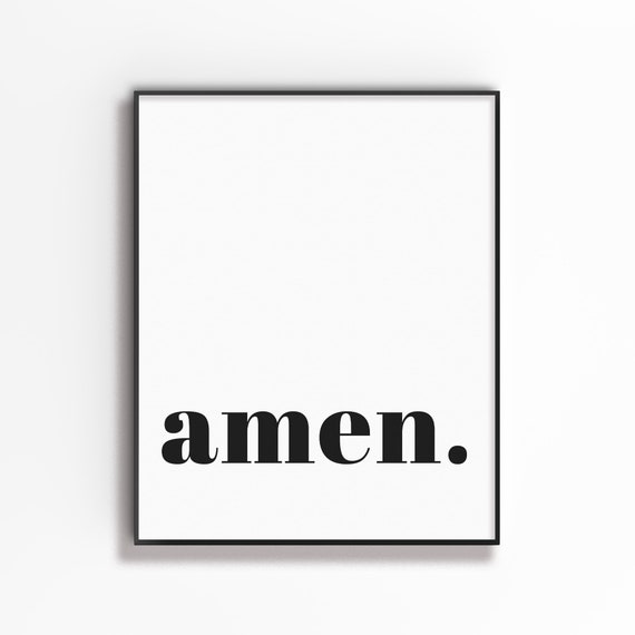Amen Minimal Christian Bible Verse Wall Art Print