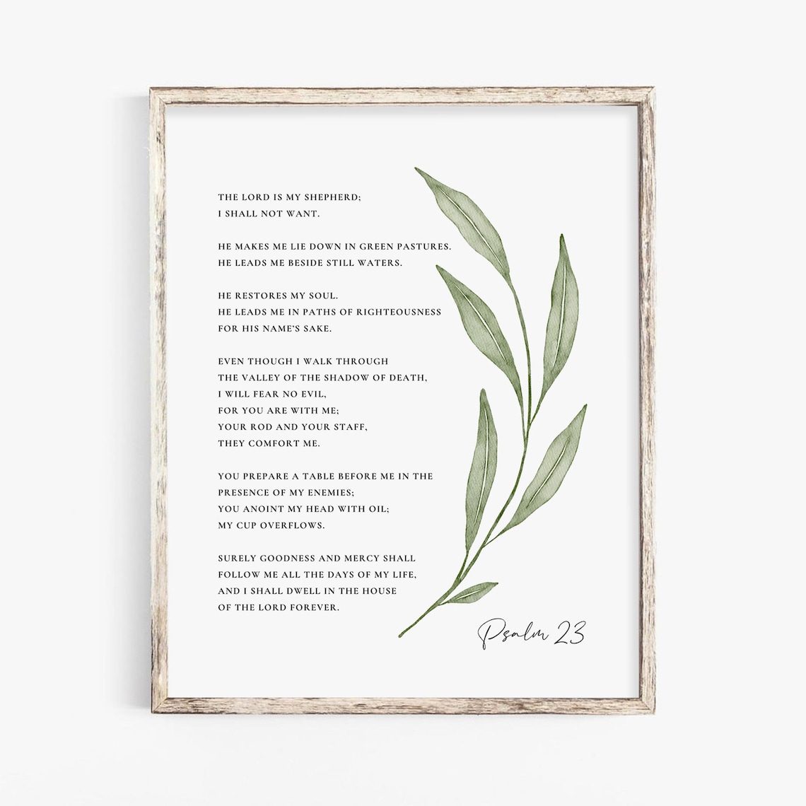 Psalm 23 The Lord Is My Shepherd Botanical Art Print - Image 2