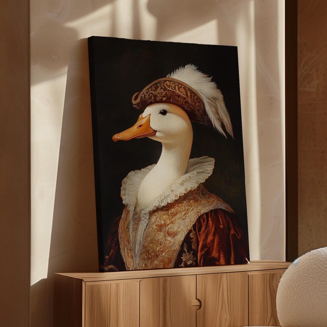 Regal Duck Portrait Aristocratic Vintage Attire Noble Animal Poster