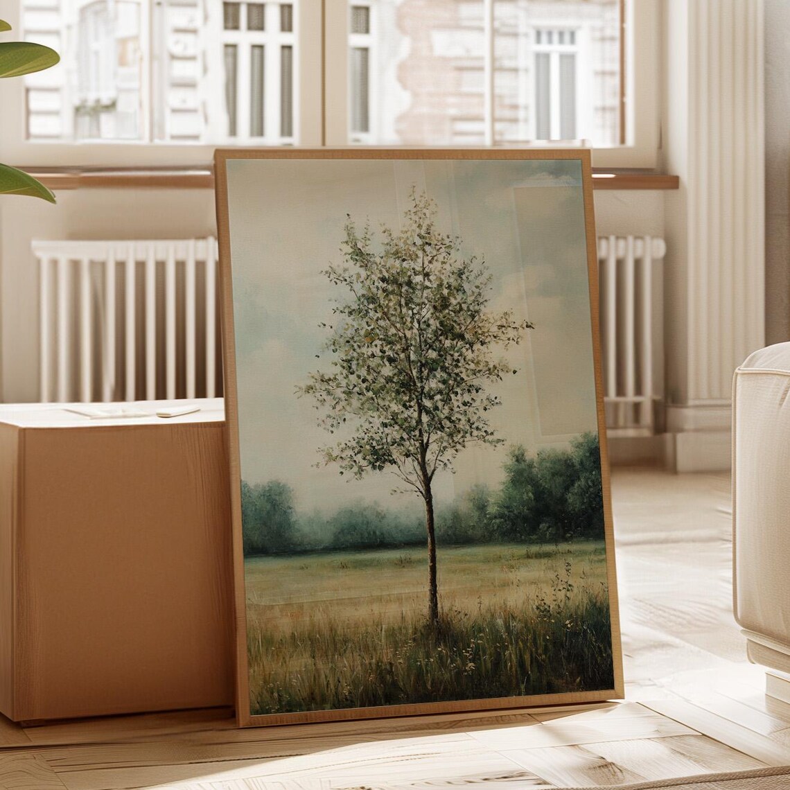 Solitary Tree, Minimalist Nature Landscape Art Print