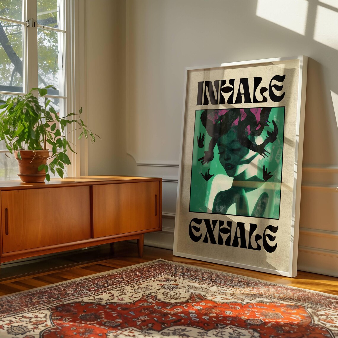 Inhale And Exhale Art Print, Yoga Meditation Affirmation - Image 2