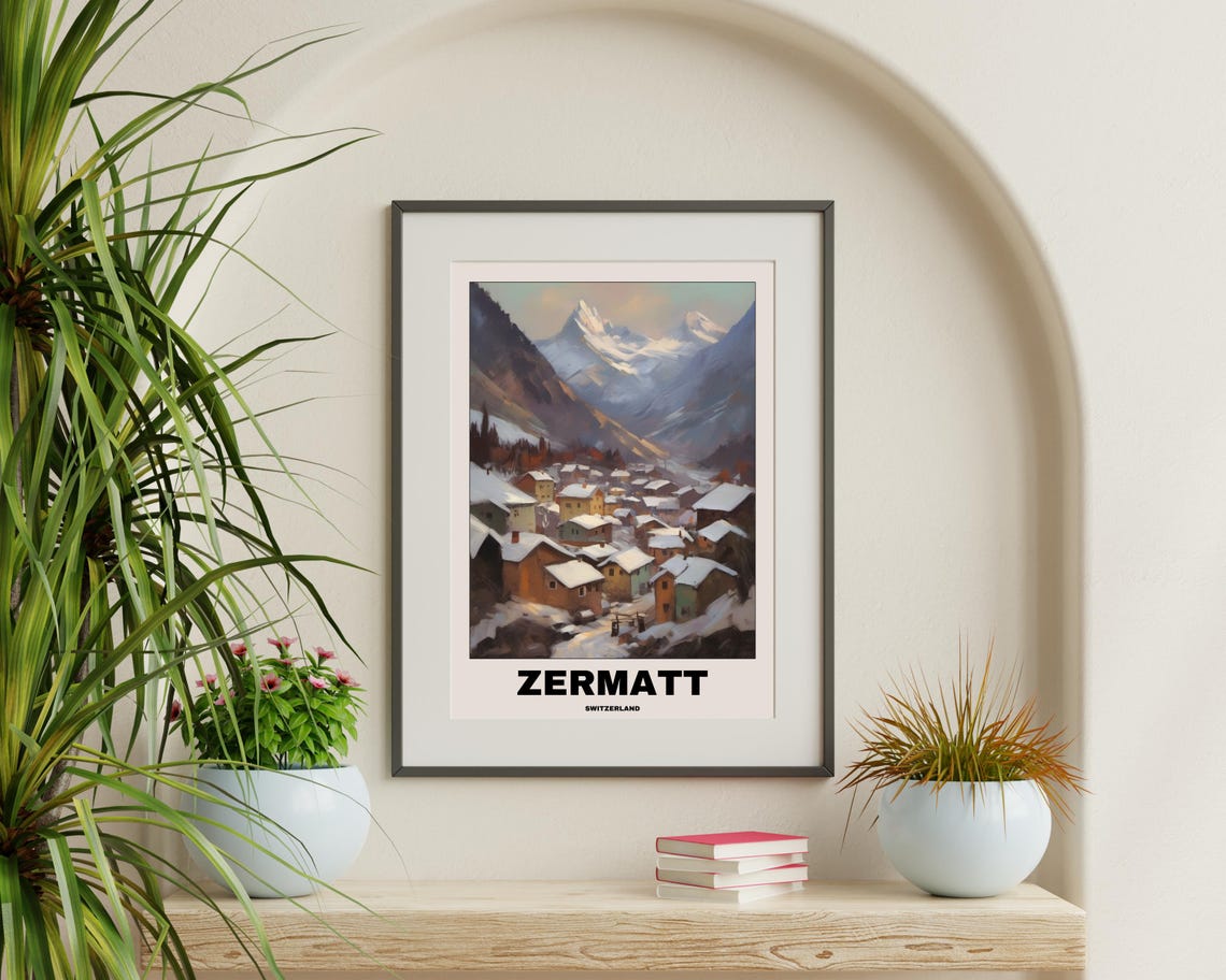 Zermatt Swiss Alps Travel Poster, Scenic Europe - Image 3