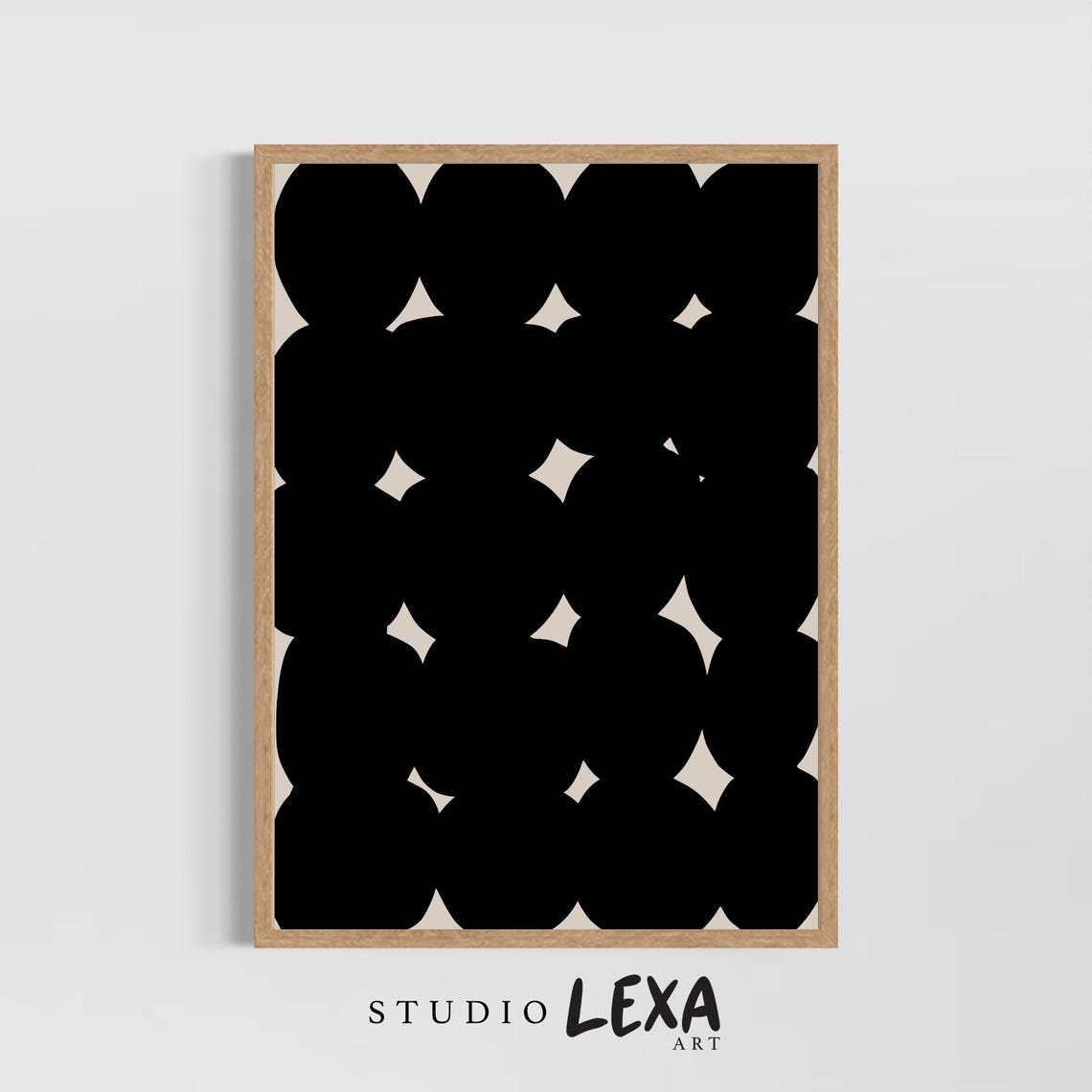 Monochrome Black Squares Grid Modern Minimalist Abstract Poster