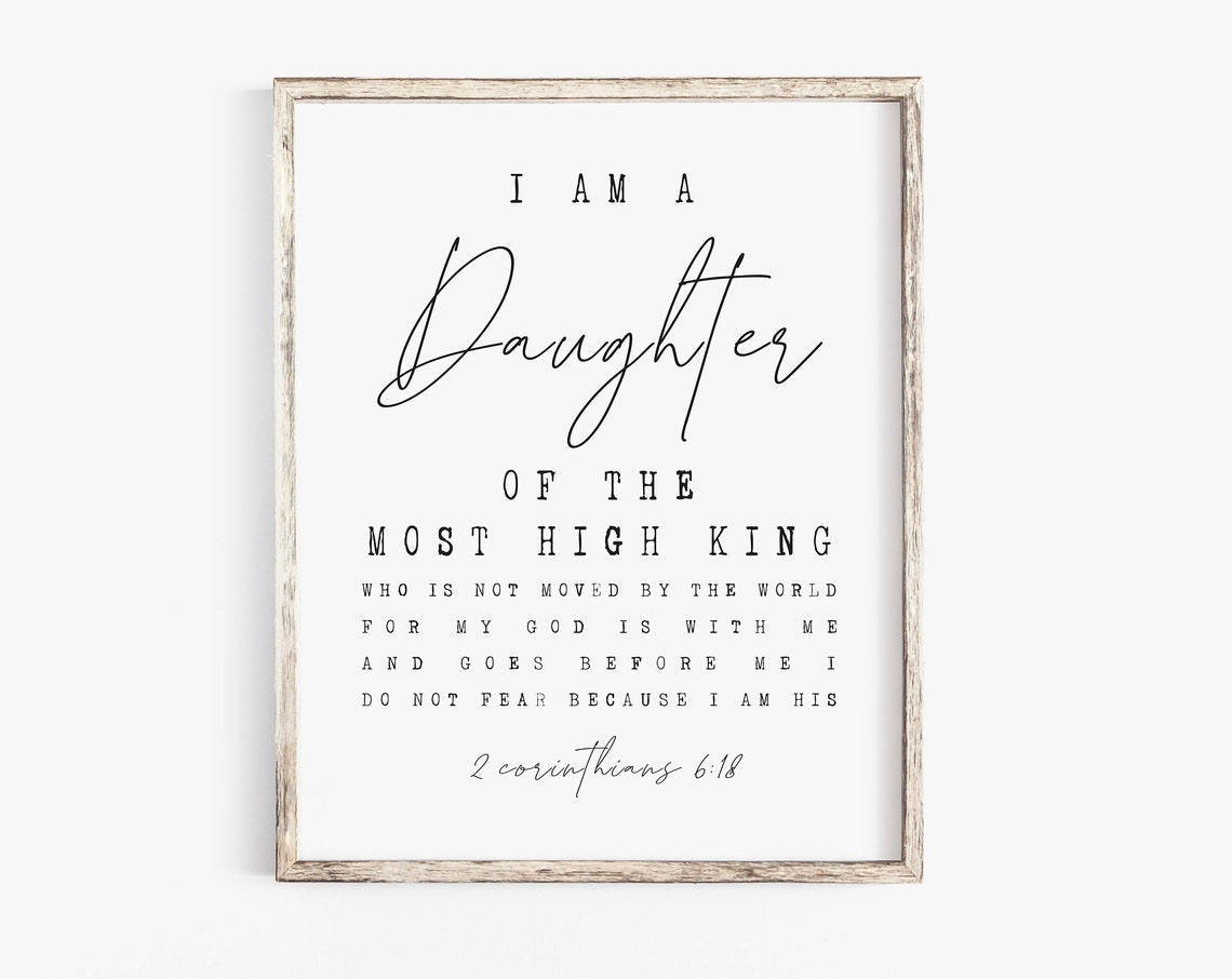 I Am The Daughter Of A King Scripture Wall Art Print
