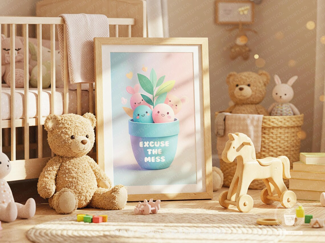 Playroom Floral Print, Excuse The Mess Art Print