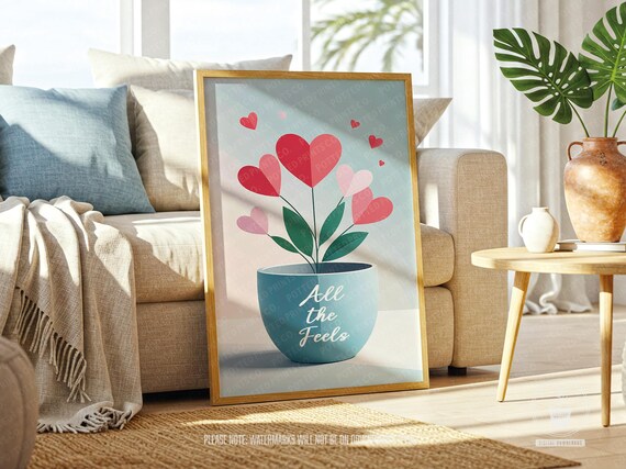Boho Plant Wall Art Instant In Soft Colours And Multiple Size Ratios