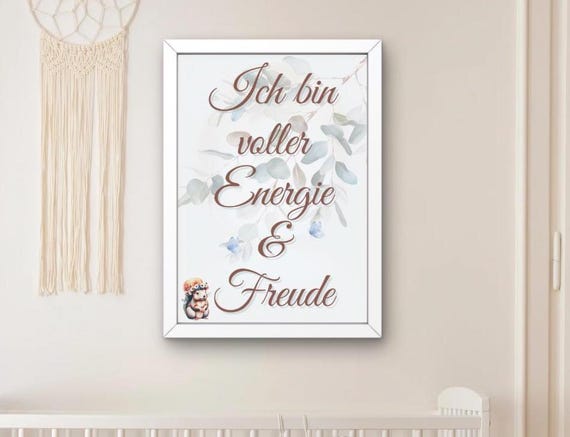Animal Flower Wreath Nursery Decor, Motivational Poster