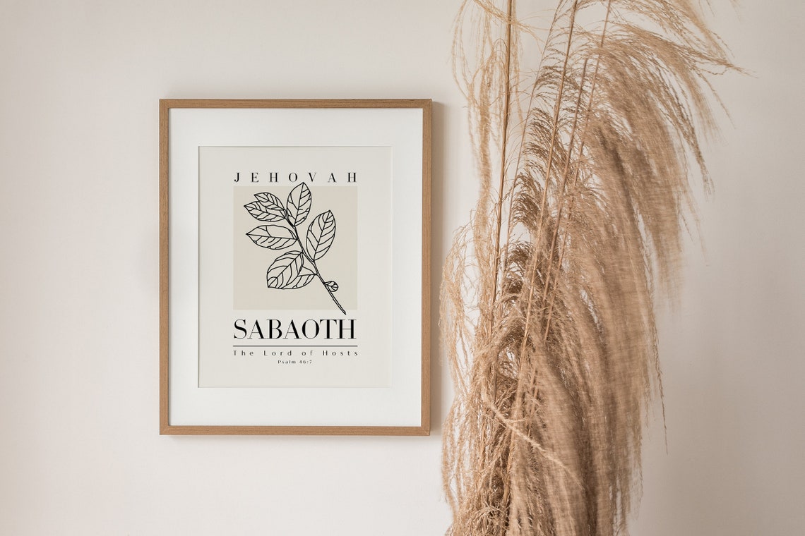 Jehovah Sabaoth The Lord of Hosts Psalm 46 Leaf Branch Art Print - Image 4