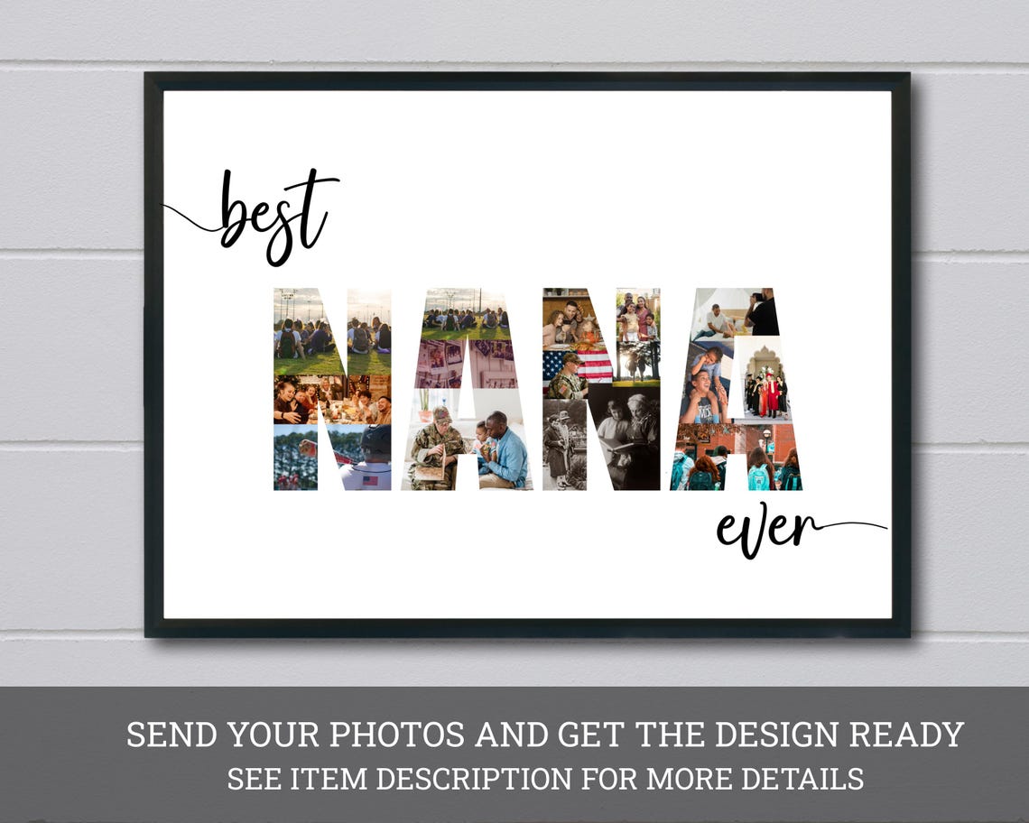 Best Nana Ever Photo Letter Collage Grandmother Gift Keepsake Poster