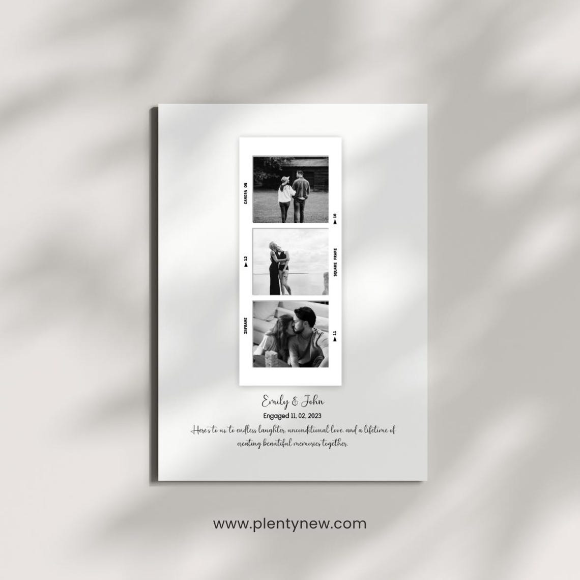 Personalised Engagement Photo Film Strip Keepsake Memory Wall Art