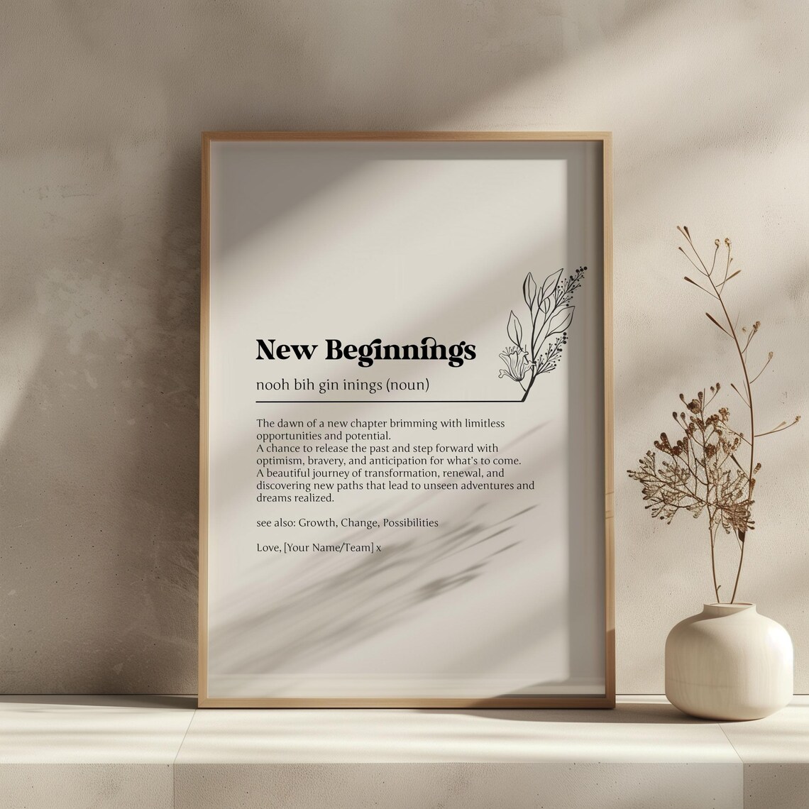 Personalized New Beginnings Definition Art Print - Image 2