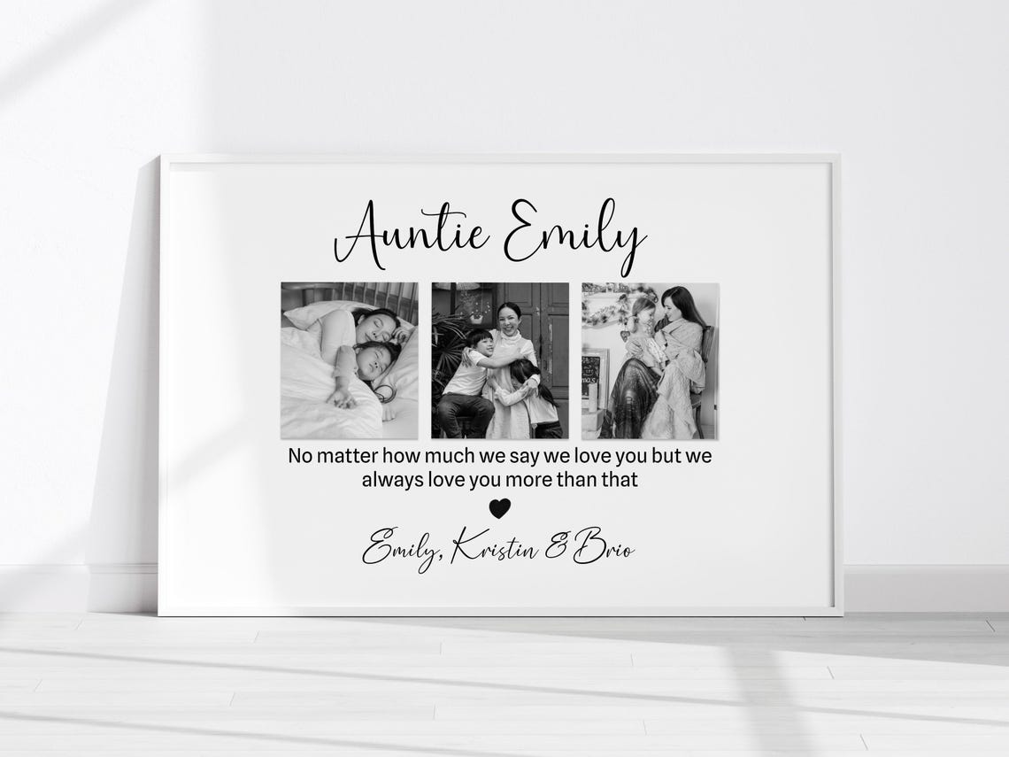 Personalized Auntie Emily Photo Print Always Love You More Gift - Image 2