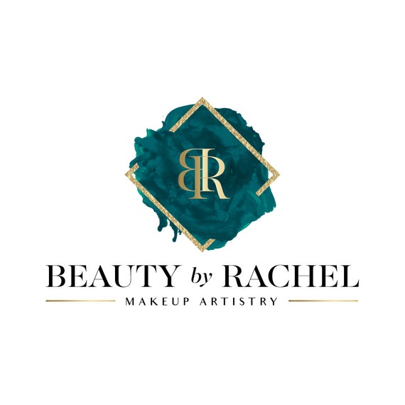 Premade Logo Gold Green Watercolor Logo Hair Salon Logo Boutique Beauty Salon Logo Makeup Artist Logo Lash Extensions Logo Hair Bundles Logo