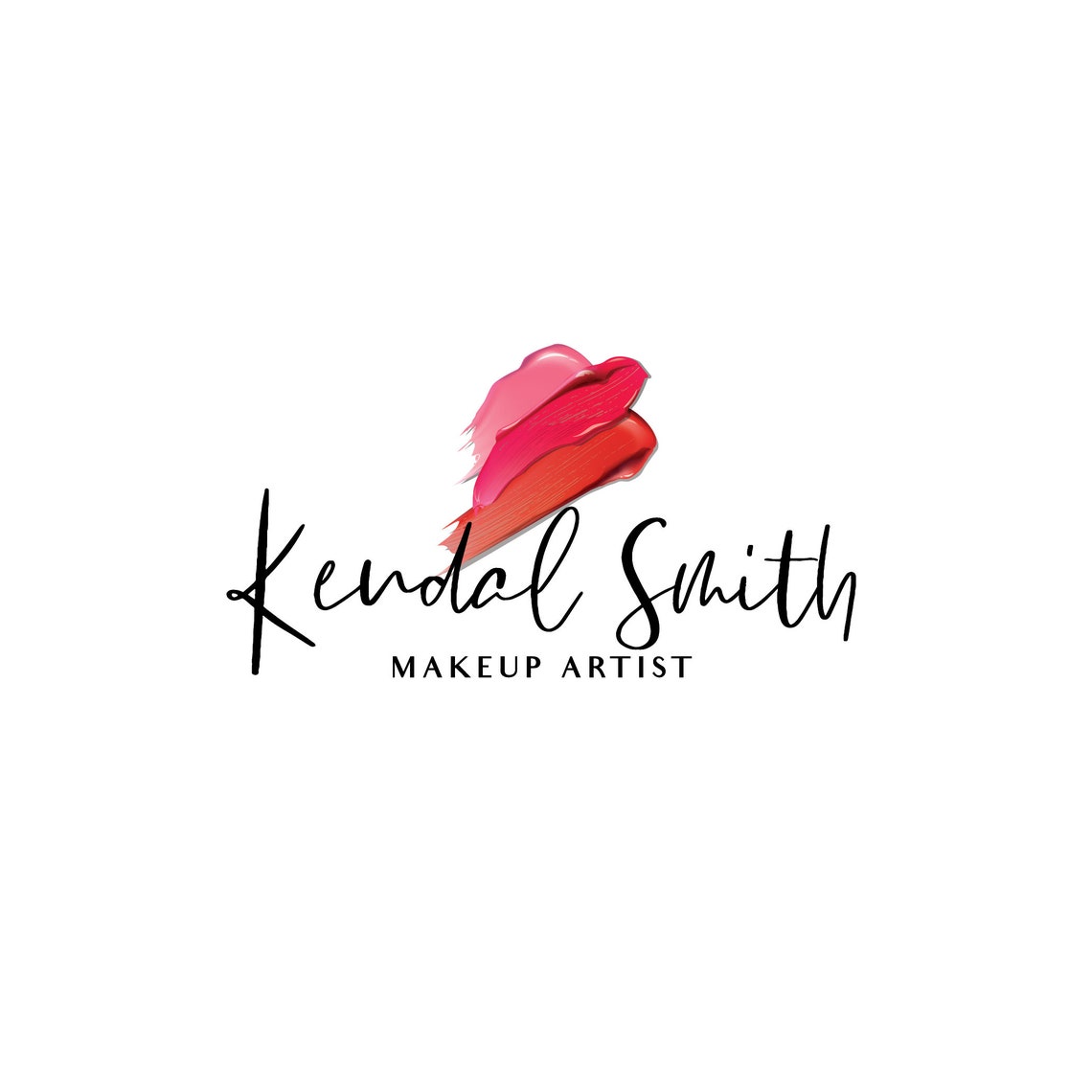 Kendal Smith Makeup Artist Lipstick Swatch Script Logo Design Poster - Image 2