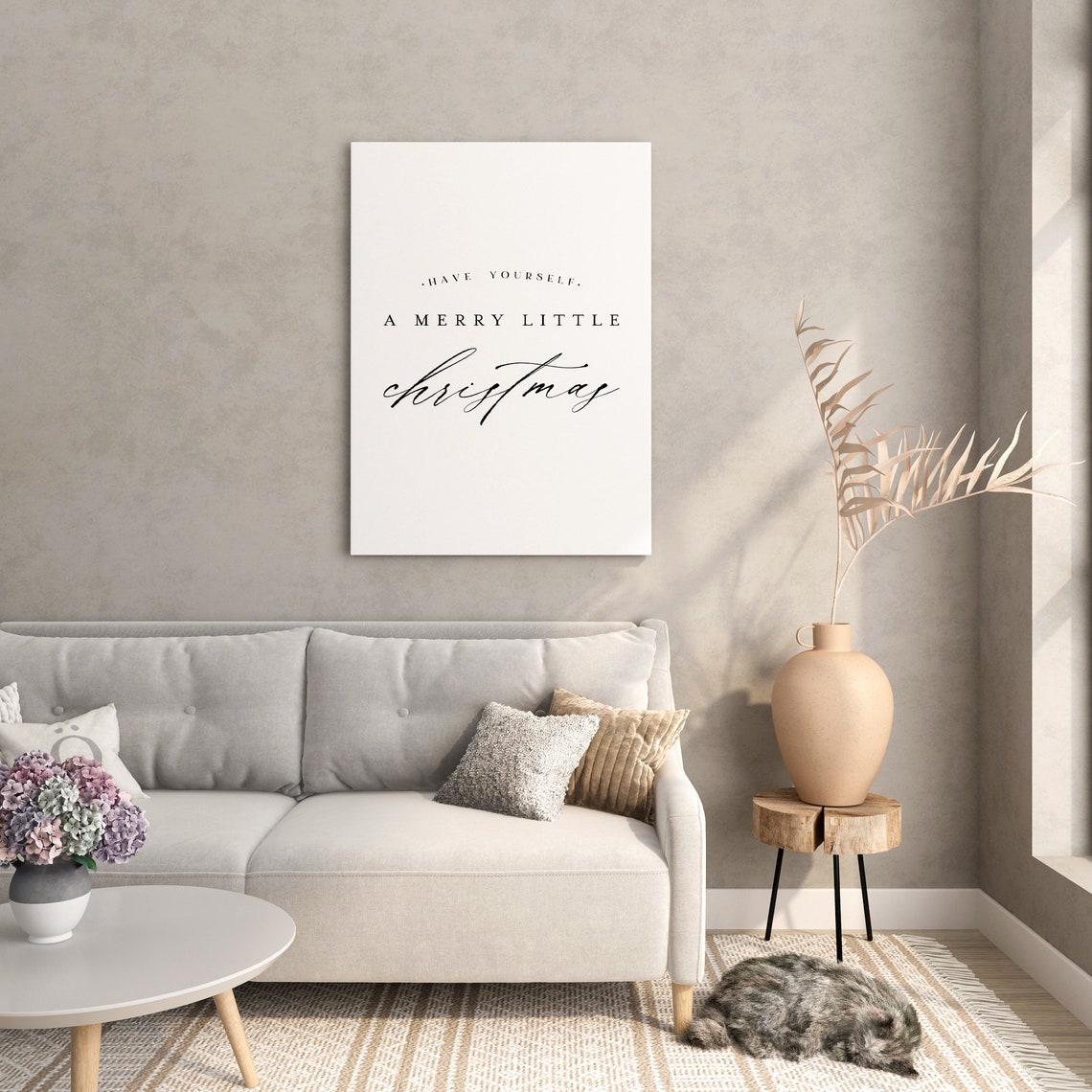 Have Yourself a Merry Little Christmas Black Script Art Poster - Image 2