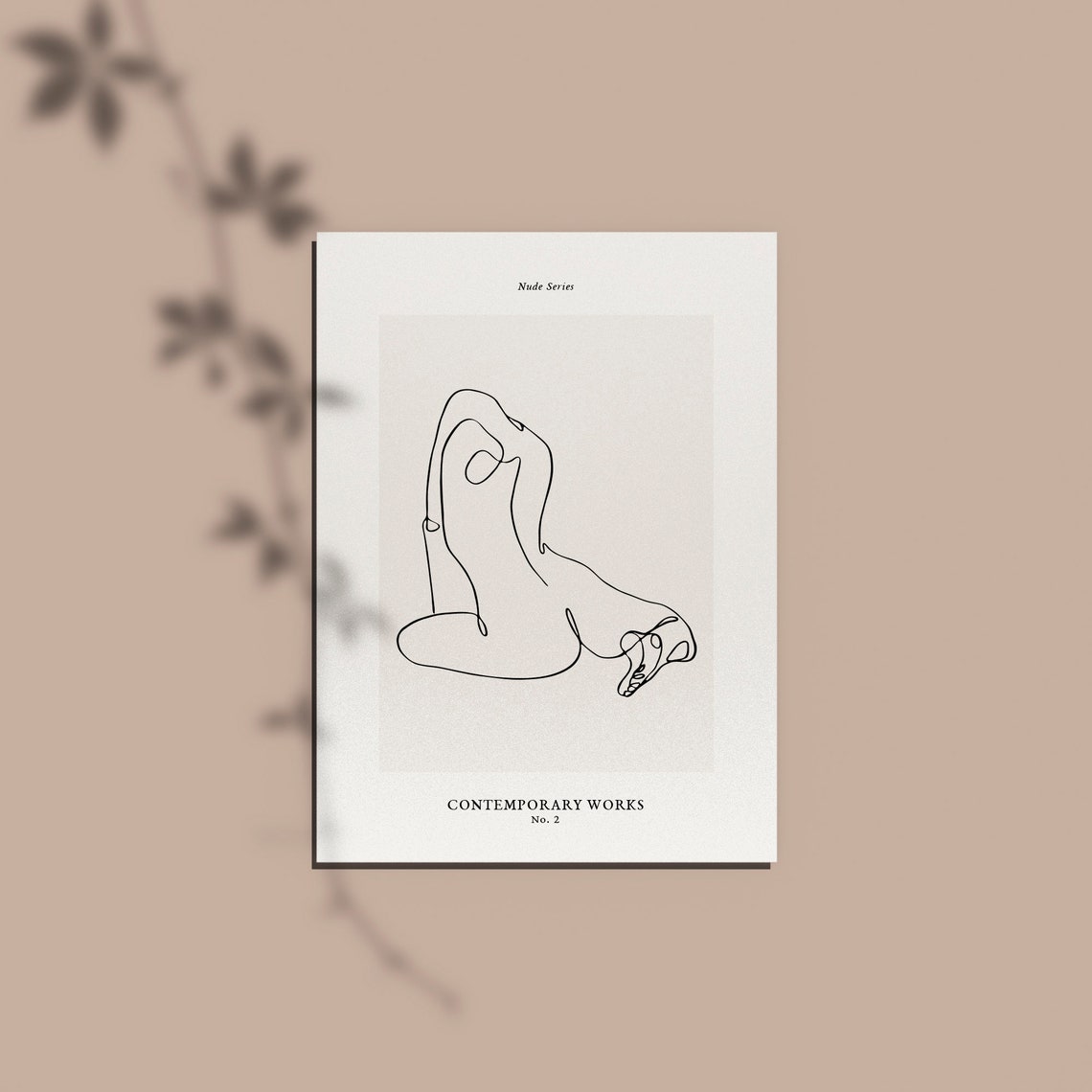 Nude Series Number 2 Single Line Figure Drawing Minimalist Art Poster - Image 2