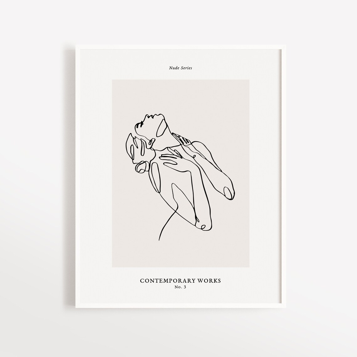 Nude Series Number 3 Single Line Woman Sketch Minimalist Art Poster