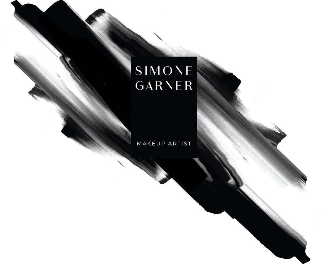 Simone Garner Makeup Artist Black Brushstroke Monochrome Poster - Image 2