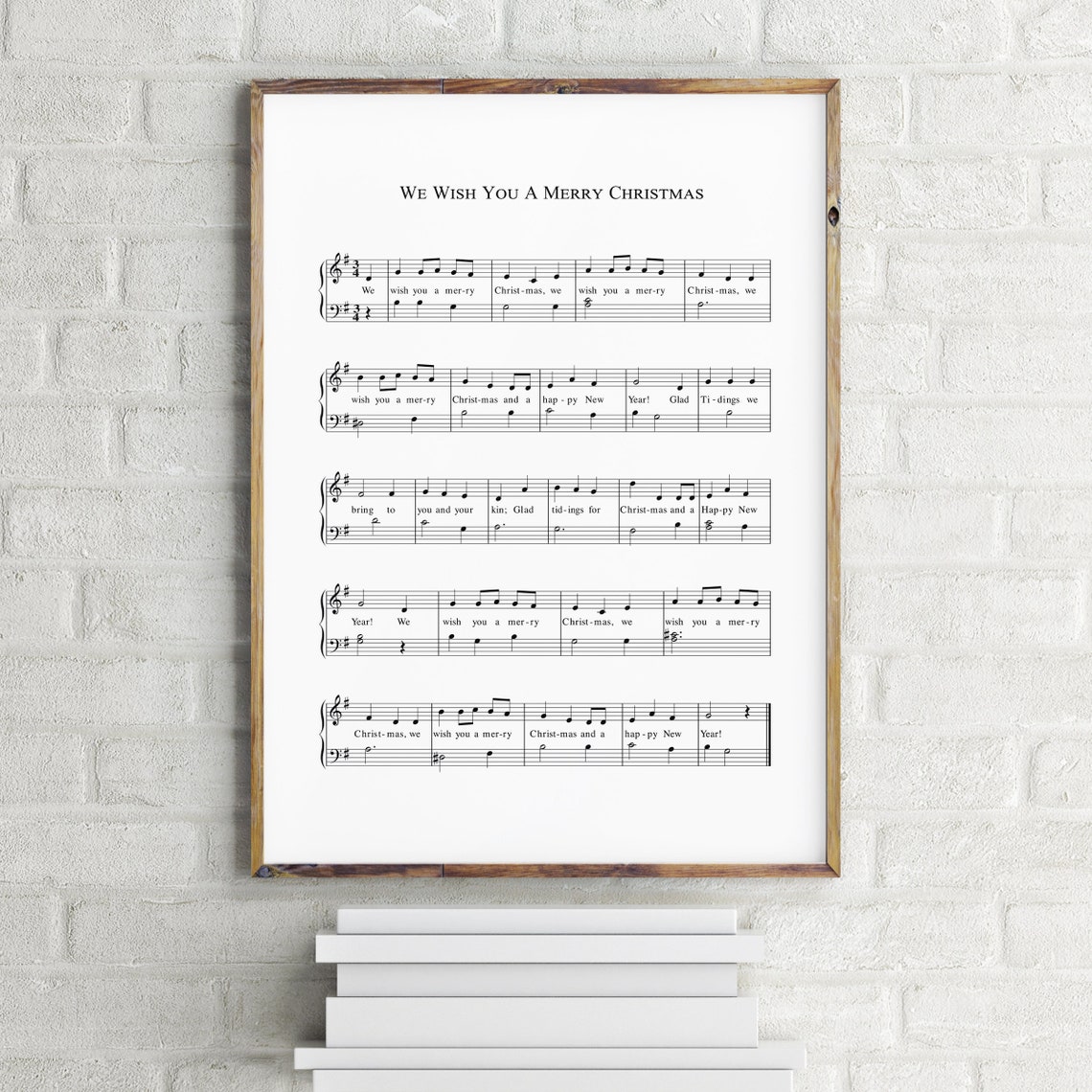 We Wish You A Merry Christmas Music Sheet Wall Art Carol Scores Sheet Music Christmas Print Church Hymn Scores Christmas Chords - Image 4