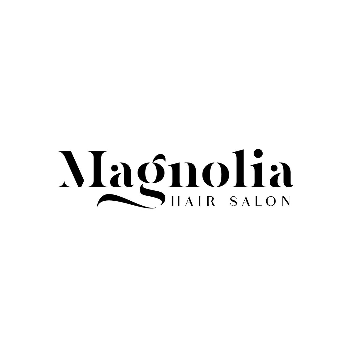 Magnolia Elegant Black Serif Hair Salon Premade Logo Design Print - Image 2