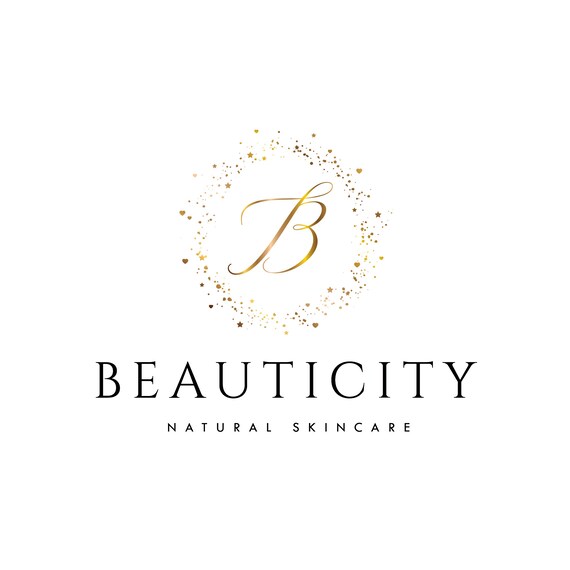 Premade Logo Design Gold Confetti Logo Monogram Photography Logo Real Estate Skincare Logo Boutique Beauty Hair Salon Makeup Artist Logo