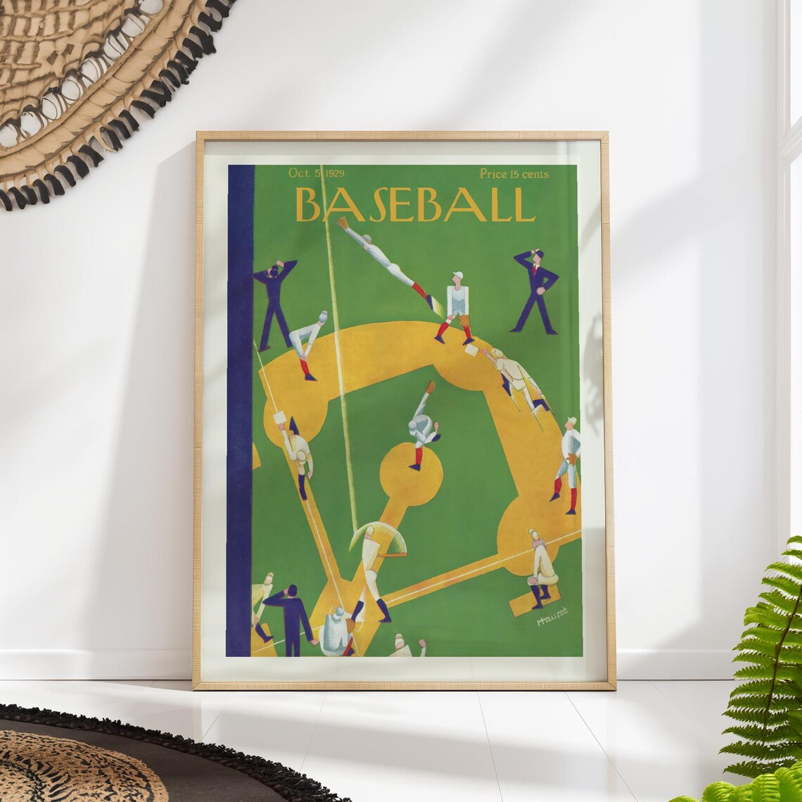 Mid-Century Baseball Cover, Vintage Sports Poster