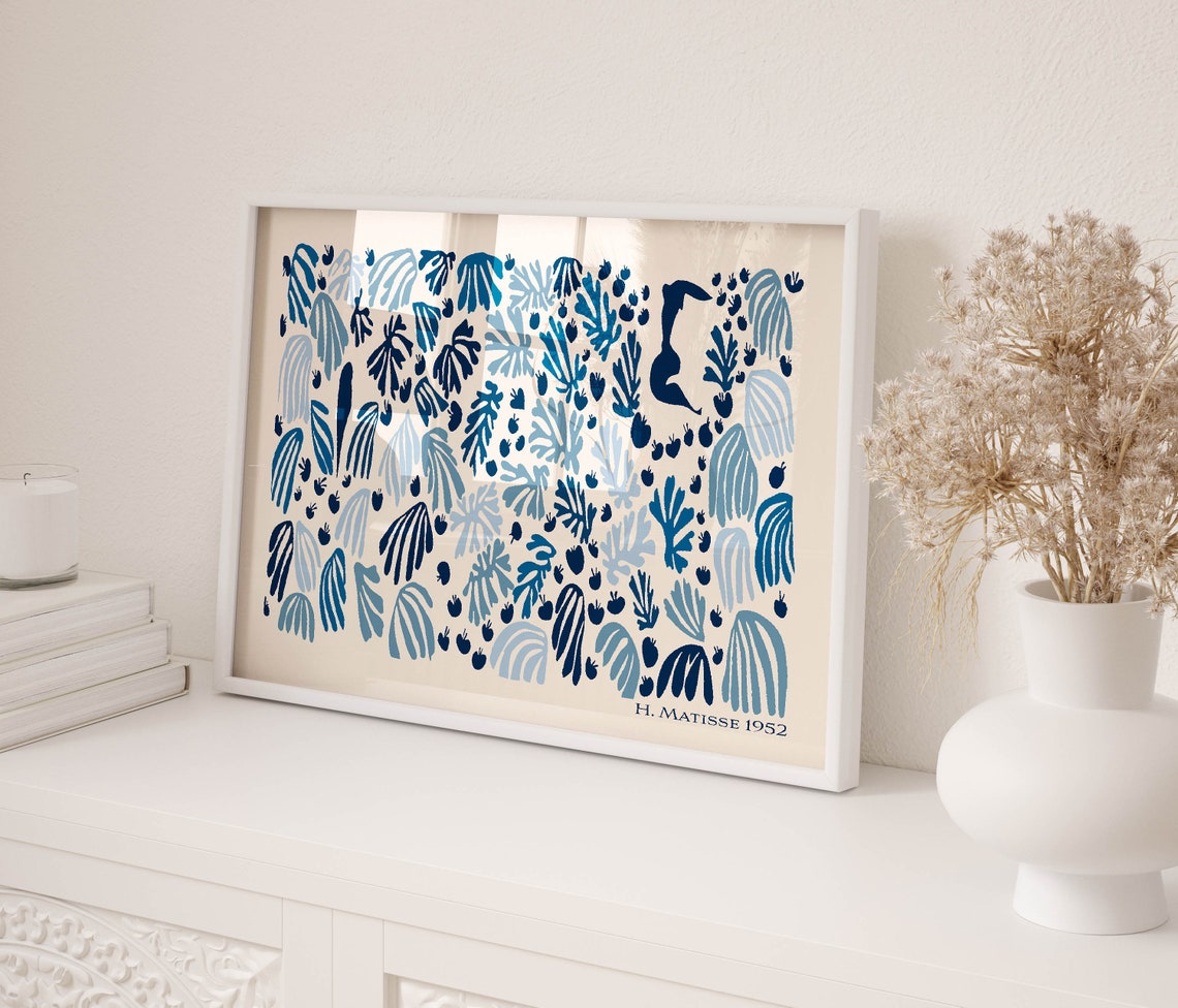Henri Matisse Blue Leaf Pattern 1952 Botanical Cutout Poster - Image 2