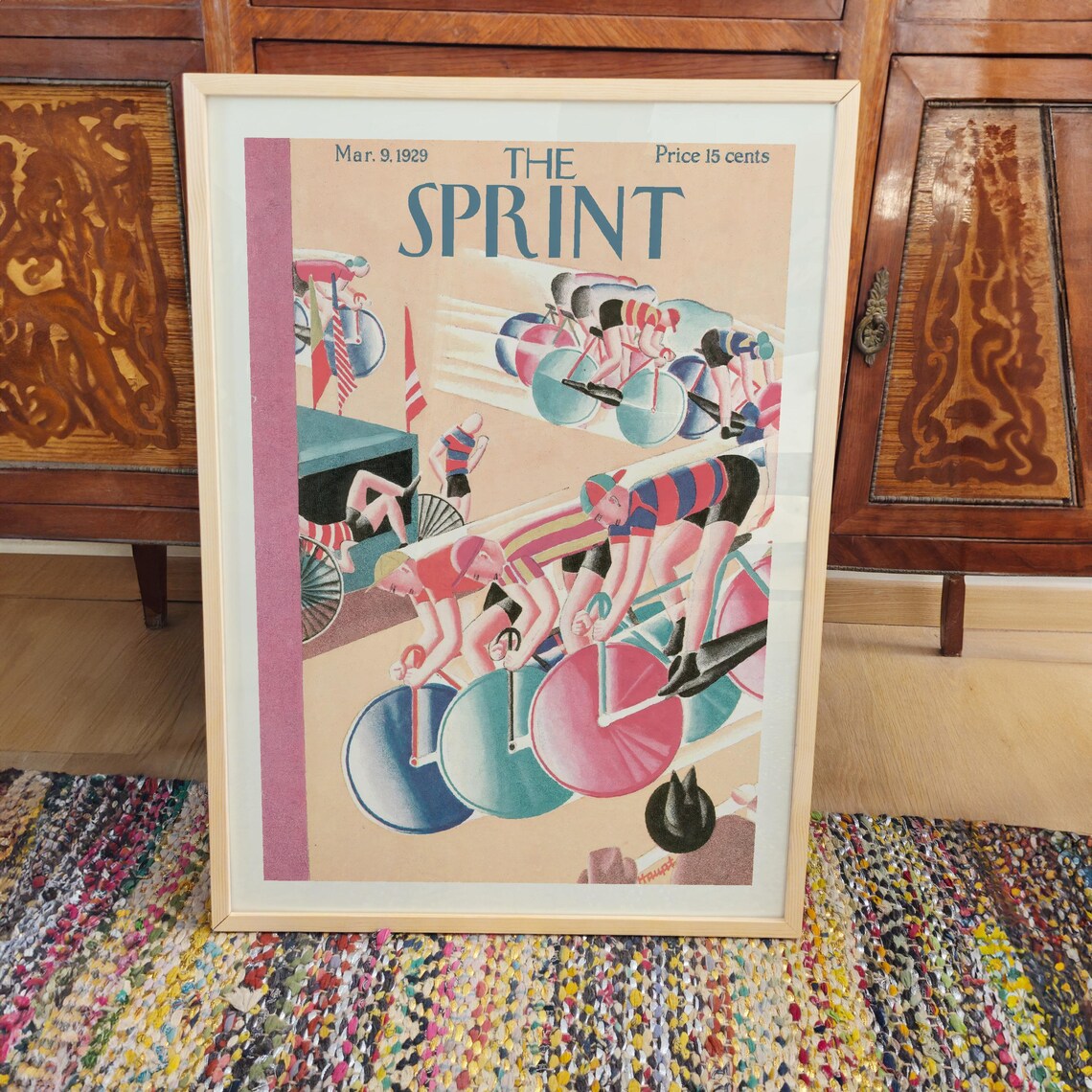 The Sprint March 9 1929 Cycling Race Vintage Cover Art Sports Poster - Image 3